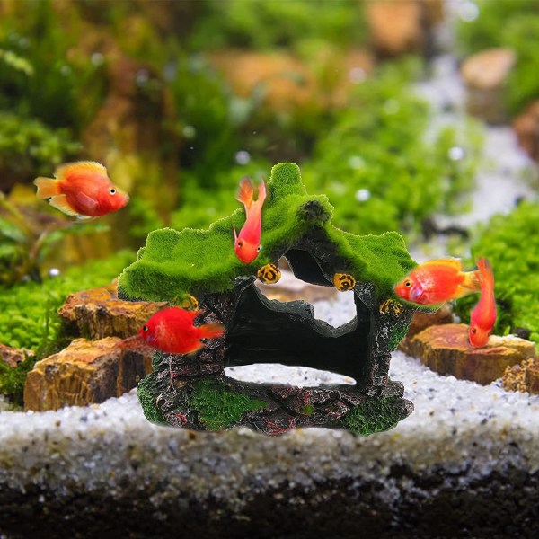 Aquarium Decoration House Resin Hollow Hideout House, Betta Fish