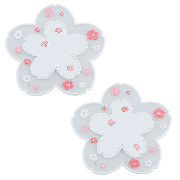 Sakura Pot Mat Cup Coaster, Holdbar Anti-Skrid Bordmåtte PVC