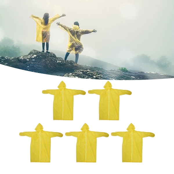 Återanvändbara regnponchos med snabbtorkande funktioner, bärbar vattentät utomhusjacka, bekväm och ventilerande, rivtålig, unisexdesign för