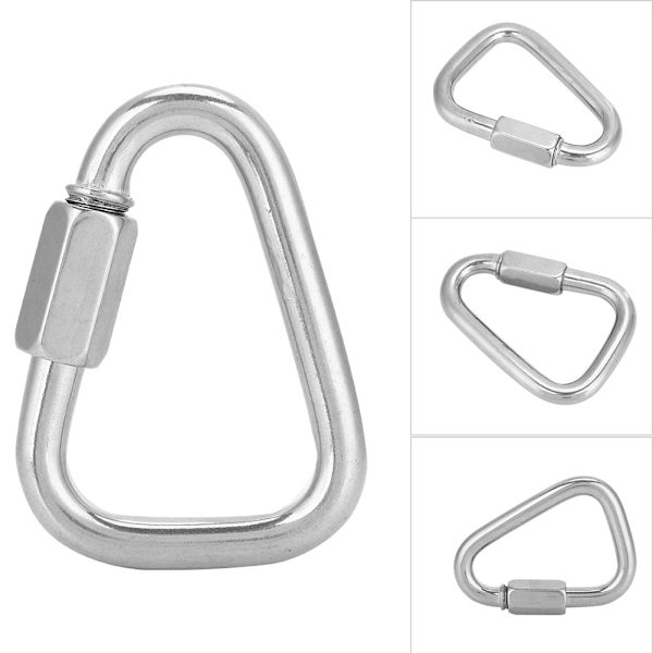 Hållbar Säker Quickdraw Karabiner Utomhus Rostfritt Stål Mellon Lås för Klättring M3.5