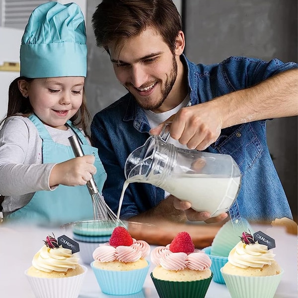 Silikoninen leivontamuffinssikuppi, uudelleenkäytettävä tarttumaton, alkuperäinen sateenkaarenvärinen silikoninen cupcake-vuoka