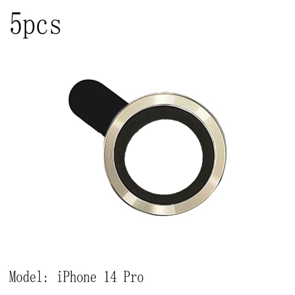 5 deksler til telefonkameralinse - iPhone 14 Pro gold