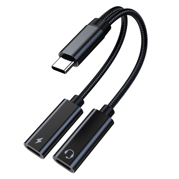 USB C Splitter, Multi-Purpose, Laddningshörlurar Båda