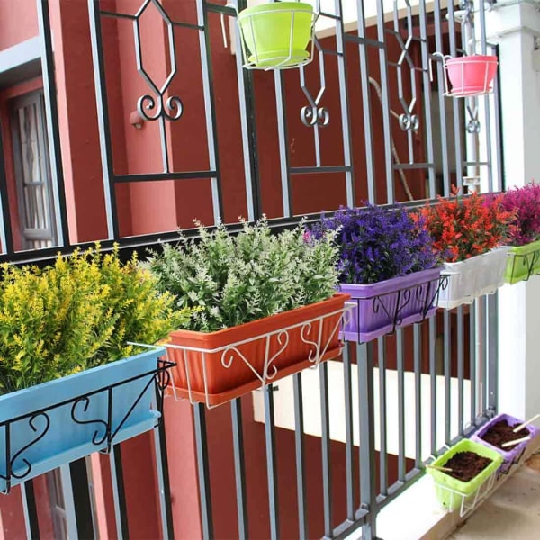 8 buketter kunstige lavendelblomster planter UV-bestandig kunstig