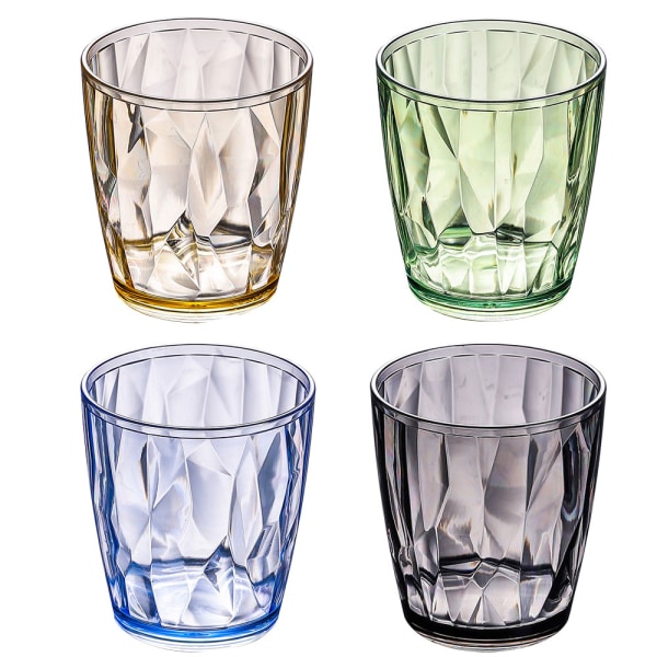 4 stk akryl vannglass munnskyllevannkopp juice tekopp vannglass