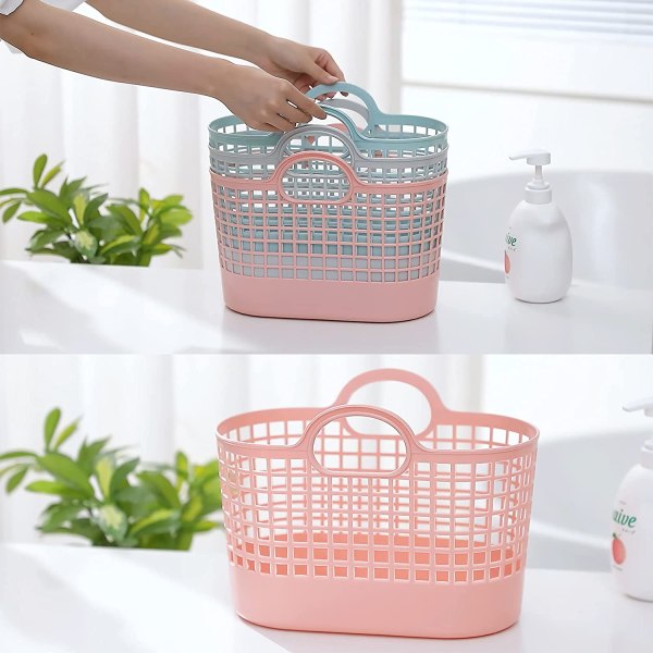 Bärbar duschkorg, förvaringskorg i plast, mjuk bärbar väska