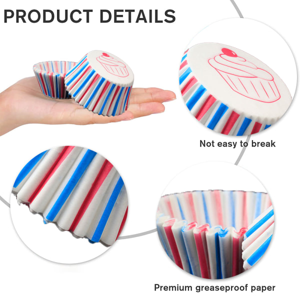 Cupcake Liners Fettfast papper Bakformar 200-Count style 4