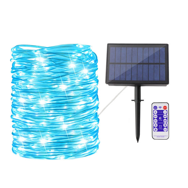 Solar Rope Light, 72ft 200 LED 8 mønstre for utendørs innendørs Hom