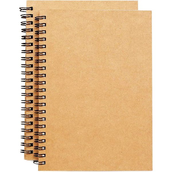 Spiral Skitsebog Stor Notebook Kraft Cover Blank Skitseblok
