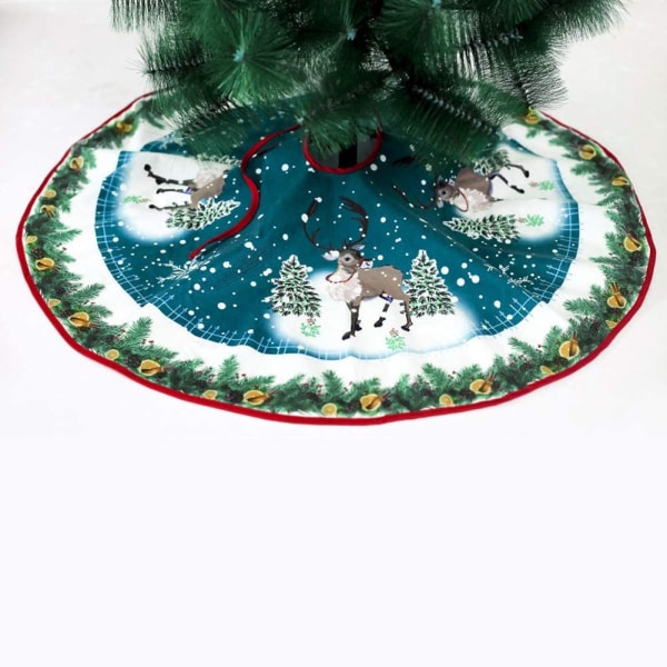 90CM Jupe de Sapin de Noël Tapis de Sapin de Noel Rond Couvre-Pi