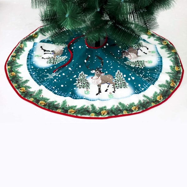 Jupe de Sapin de Noël 90CM Tapis de Sapin de Noel Rond Couvre-Pi