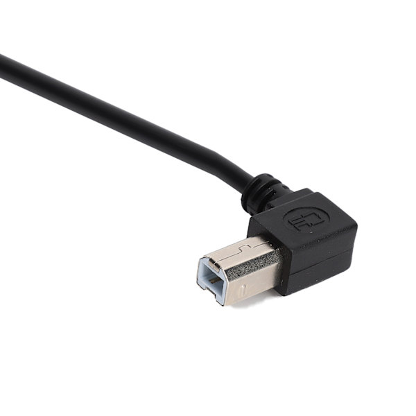 20cm Printer Scanner Kabel USBA Venstre Bøjning Han til USBB Venstre Bøjning Han Sort Linje