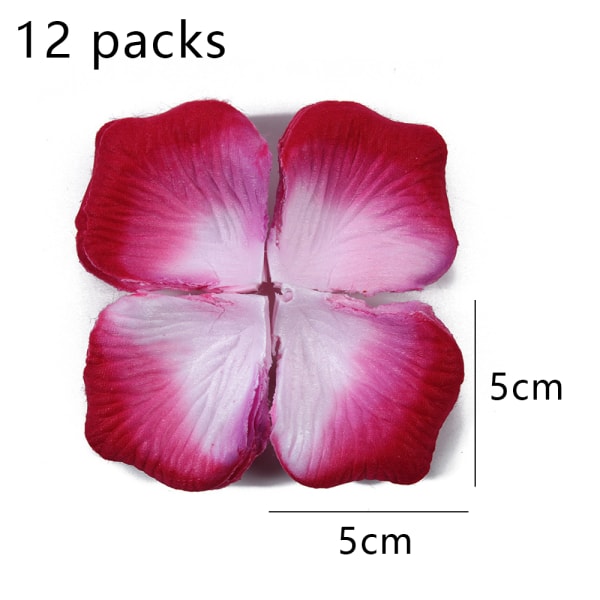 12 poser kunstige roseblader, ikke-vevde blomsterblader for