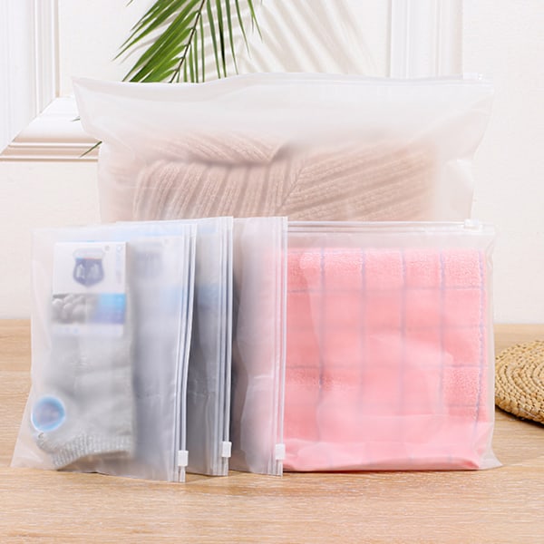 12 stk. Reiseoppbevaringspose, Gjenbrukbar Ziplock-pose, Plast Glidelåsforseglet Klærpose, Frosted Vanntett Multifunksjonell Bagasjeoppbevaringspose,