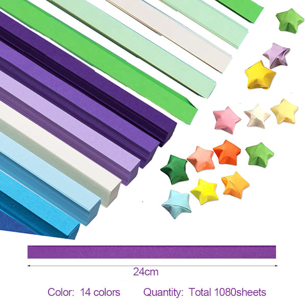 1080 Origami Star Paper - tosidig fargerikt dekorasjonspapir