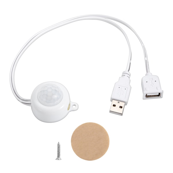 Tålig plastdesign, Mini PIR-rörelsesensor för LED-strip ljusströmbrytare, Infraröd rörelsedetektor med automatisk fördröjning och justerbar tidsinställning