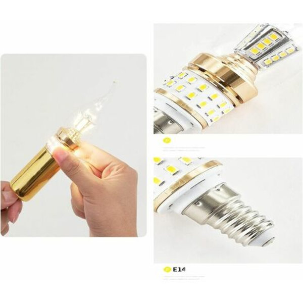 Led stearinlys pærer E14 10w små led Candelabra skruepærer ikke
