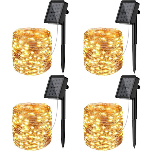 [4-pack] Solcellslampor för utomhusbruk, Litogo 12m 120 LED Guirl