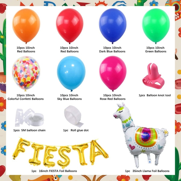 Rainbow Party Balloons Garland Kit, 114 pakkaus valikoima