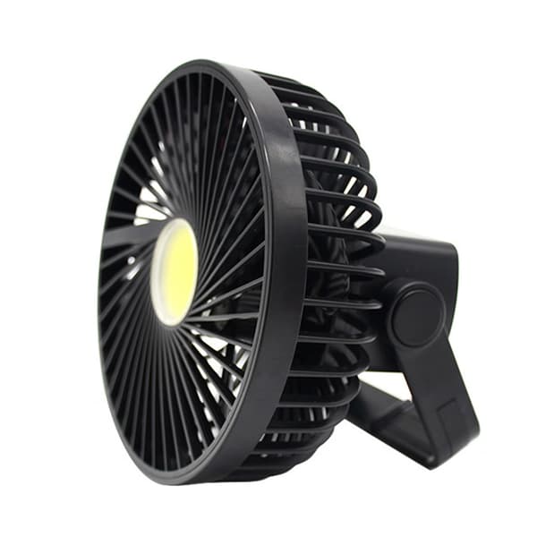 Bærbar Campingteltventilator, Super Lys Campinglanterne, Holdbart ABS-materiale, Universal Golfbilventilator, Langvarig Køling og Belysning, Bærbart Telt