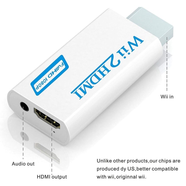 Wii Hdmi-omvandlare Adapter, Wii till Hdmi-kontakt Utmatningsvideo