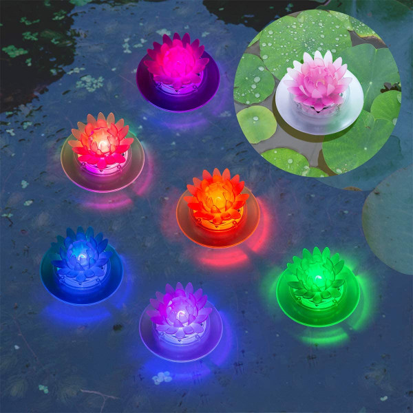 Solar Pond Lights Vattentät LED RGB Solar Floating Lights Swimm Butterfly