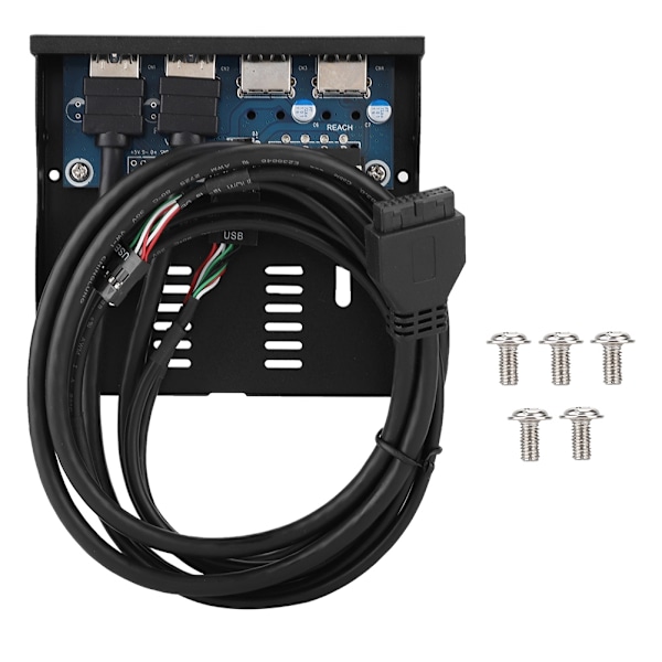 3,5-tuumainen 19-nastainen T9-nastainen nopea USB3.0+USB2.0 4-porttinen levykeaseman etupaneeli