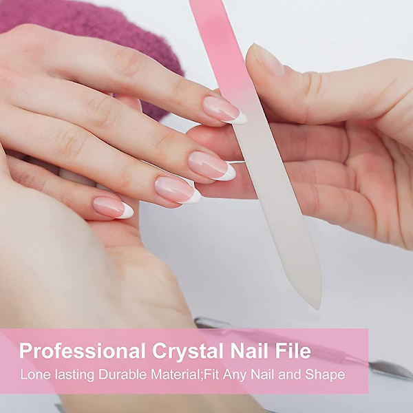 5-pack glasnagelfil, professionell kristallnagelfil, flerfärgad kristallnagel