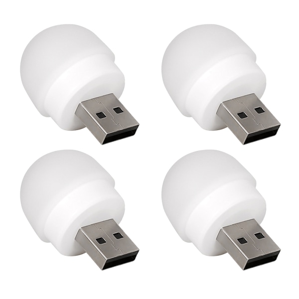 4 STK USB LED-natlys, stilfuldt og praktisk mini-natlys