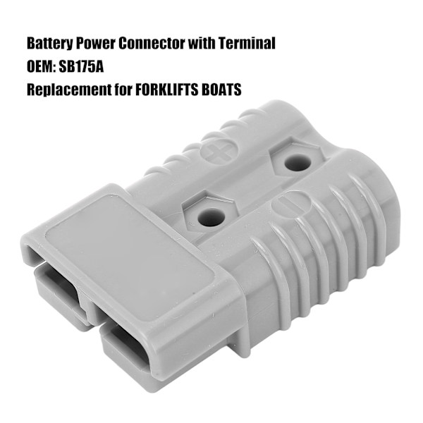 Batteri Tilslutnings- og Afbryderplug Terminal SB175A Batterikabel Hurtigkobling Velegnet til Gaffeltrucks Både Grå