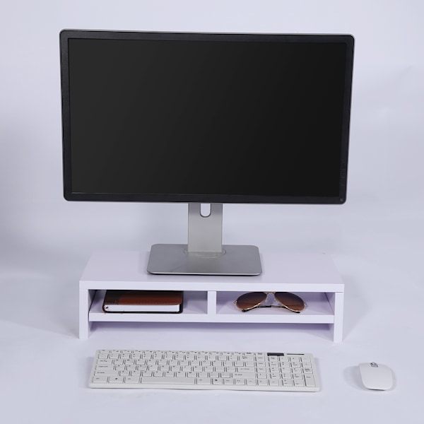 Skrivbordsmonitorställ LCD-TV Laptopställ Dator Skärmhöjare Hylla Kontorsbord Purpurvit