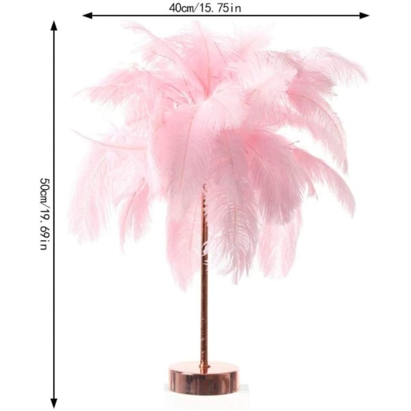 Rosa fjäder med fjärrkontroll LED skrivbordslampa