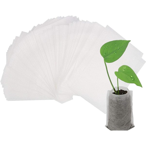 Augshy 400 st biodegraderbara fröpåsar, plantor i non-woven