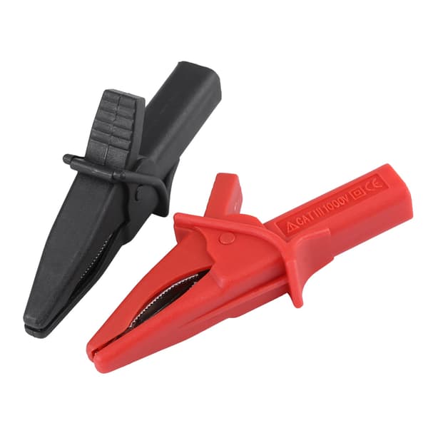 HT18A Store Røde Sorte Delfin Alligatorclips til Oscilloscop 2 Stykker[TT]