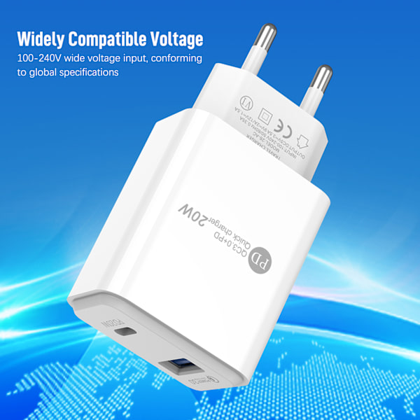 USB-C Snabbladdare Snabbadapter Plug Reseadapter Konverter