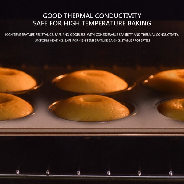 Héloise 12-koppars Non-Stick Donut Pan Bakform för Donutformade