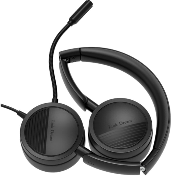 USB-headset til computer med indbyggede opkaldskontroller til kontoret