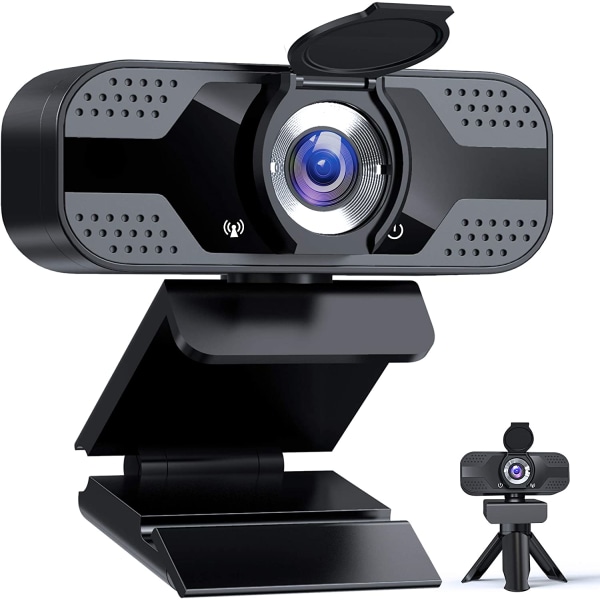 Webbkamera 1080P Full HD med mikrofon, kamera Webb USB med