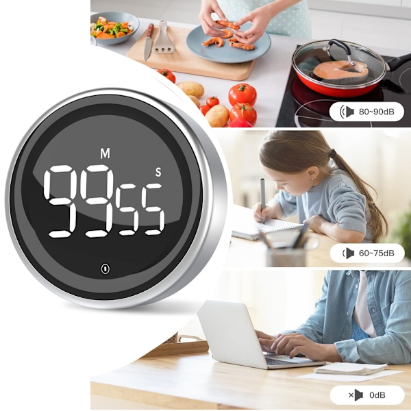 Digital Kök Timer Rotation Nedräkningstimer Magnetisk Uppräkning