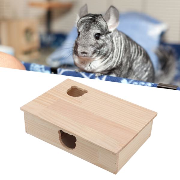Hamsterhus Holdbar Træstamme Flytbart Tag 6 Soveværelser Kæledyr Skjulested Hus til Kæledyr Sover og Bevæger Sig