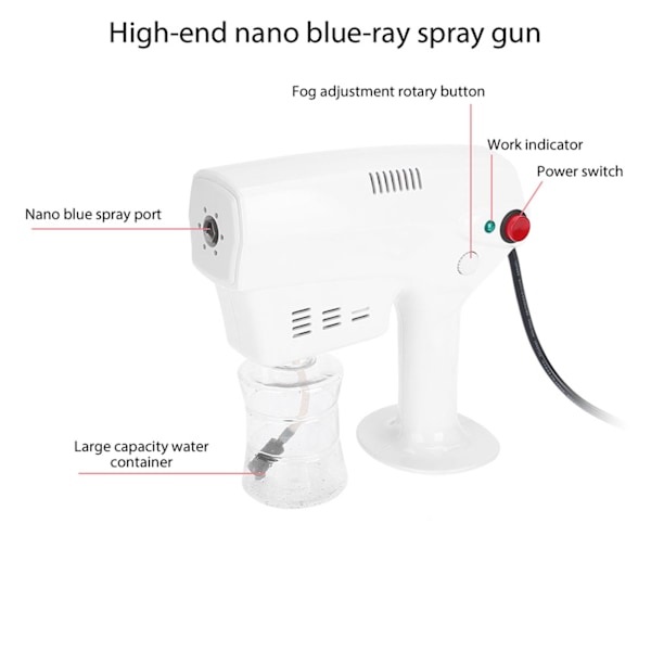Multifunktionell Nano Steam Gun Hår Färgning Färgning Ångare Luftfuktare Hårvård Verktyg (EU-kontakt)