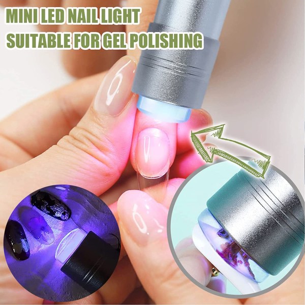 LED Liten Glow Neglelampe, Mini UV Neglelampe for Gel Negle