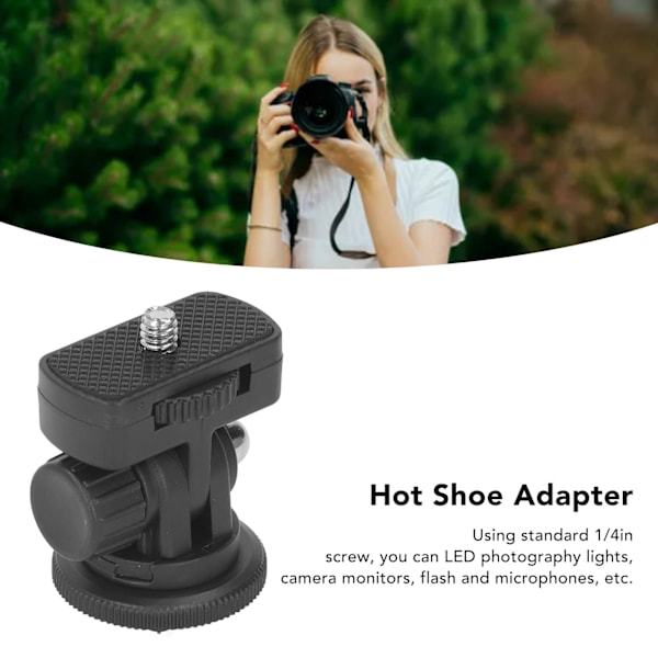 Varmskoadapter med 1/4in skruehull 180 graders vippe sklisikker for SLR Micro SLR digitalkamera
