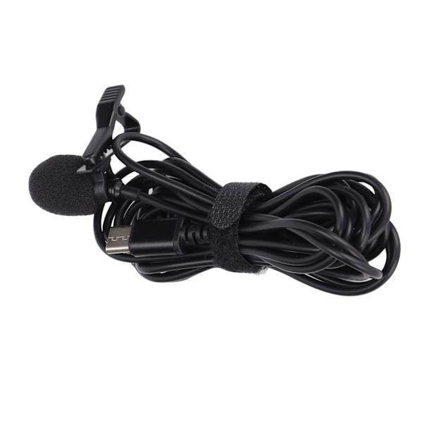 USB C-mikrofon extern lapel-klämma mikrofon kompatibel för smartphone PC-videokamera kameror