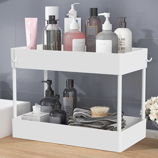 Under Sink Organizer, Under Bathroom Sink Storage 2 Tier