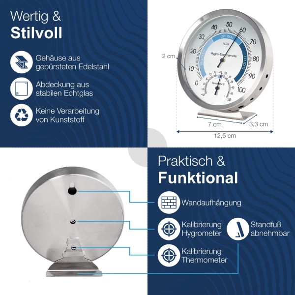 Inomhuspekare Hygrometer Termometer