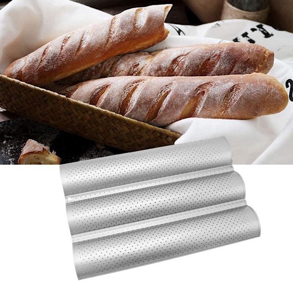 Nonstick perforeret baguetteform til franskbrødbagning