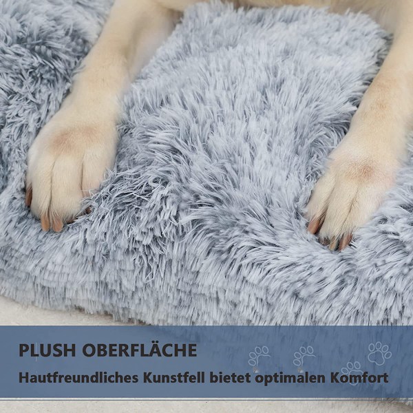 Stor hund seng vaskbar hundekasse madrass beroligende fluffy anti-angst hund senger deluxe plysj hund matte med sklisikker bunn