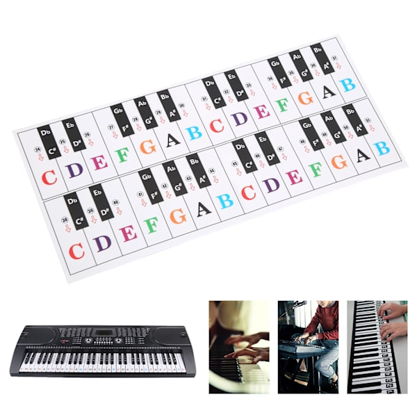 Pianotangentklistermärken Elektroniskt Orgel Universaltangentbord Transparent Notation Självhäftande