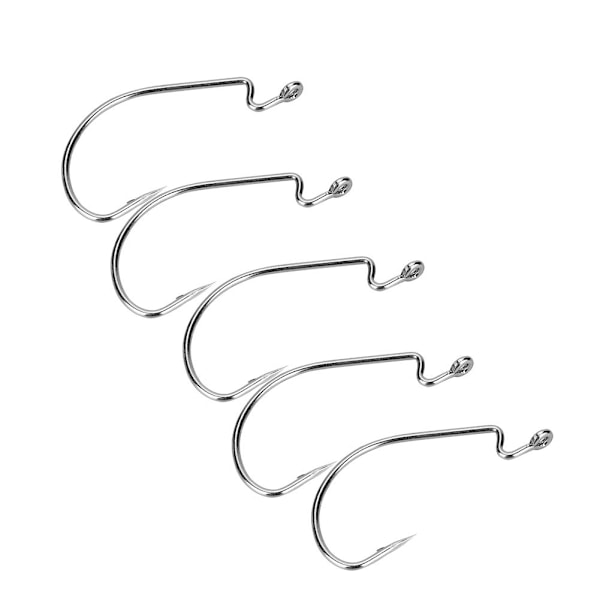 20PCS Offset Fiske krok Crank Worm Svart Nikkel Fiskeutstyr Verktøy 3/0